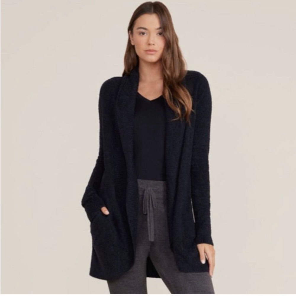 BAREFOOT DREAMS Cozychic Lite Black Open Front